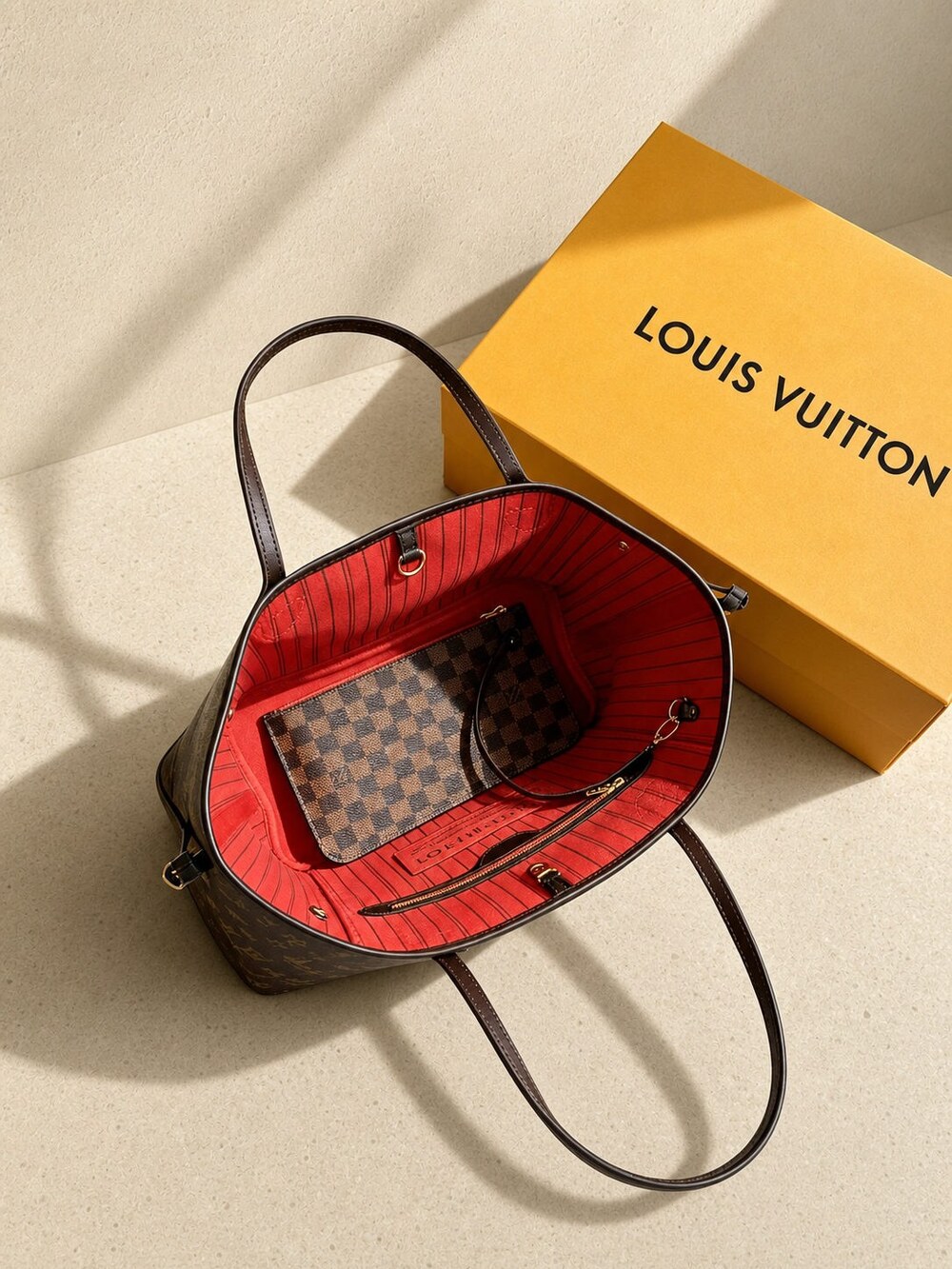 Louis Vuitton Neverfull Brown Damier Ebene Canvas Tote Bag - Picture 6 of 6